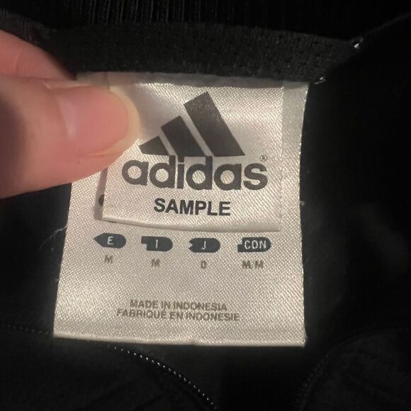 adidas Women's Black & Pink Track Jacket 3 Stripes Logo SAMPLE Medium EUC - Picture 5 of 8